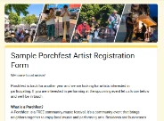 The top of the Sample Artist Registration Form