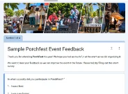 The top of the Sample Event Feedback Form