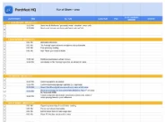 The top of the Porchfest Week-of & Day-of Run of Show